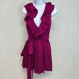 Majorelle Hot Pink Ruffle‎ Romper - Size S